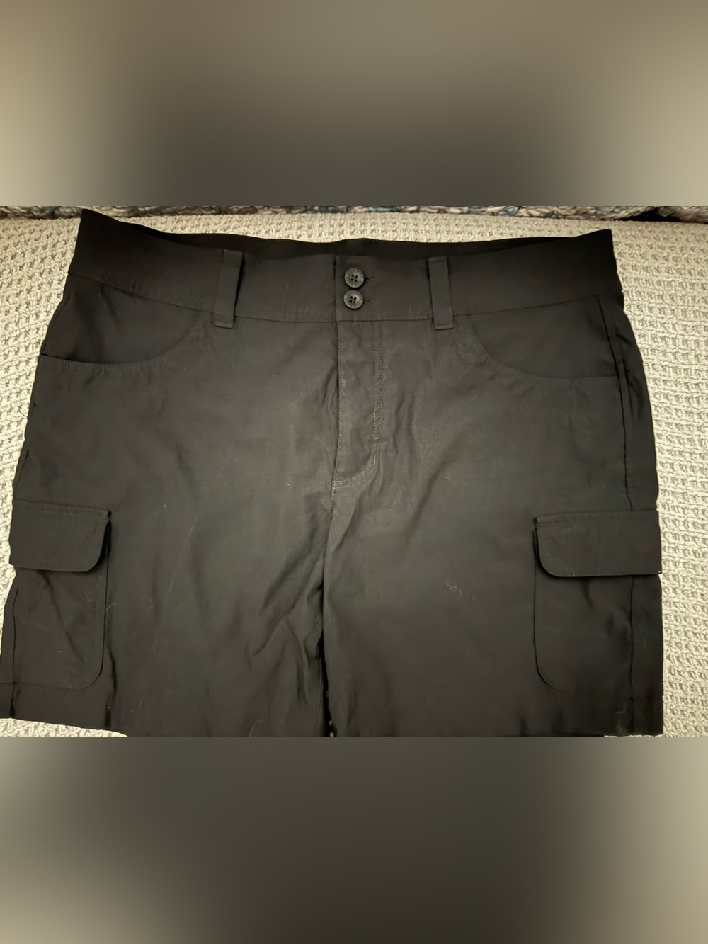 Eddie Bauer Black Cargo Shorts with Front Flap Pockets